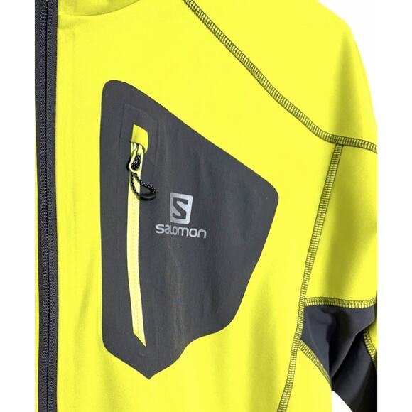 Salomon 1/4 Zip Performance Pullover Advanced Skin Shield Neon Reflective Sz L - Picture 2 of 8